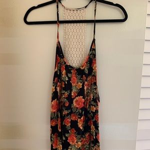 Flowy floral dress.